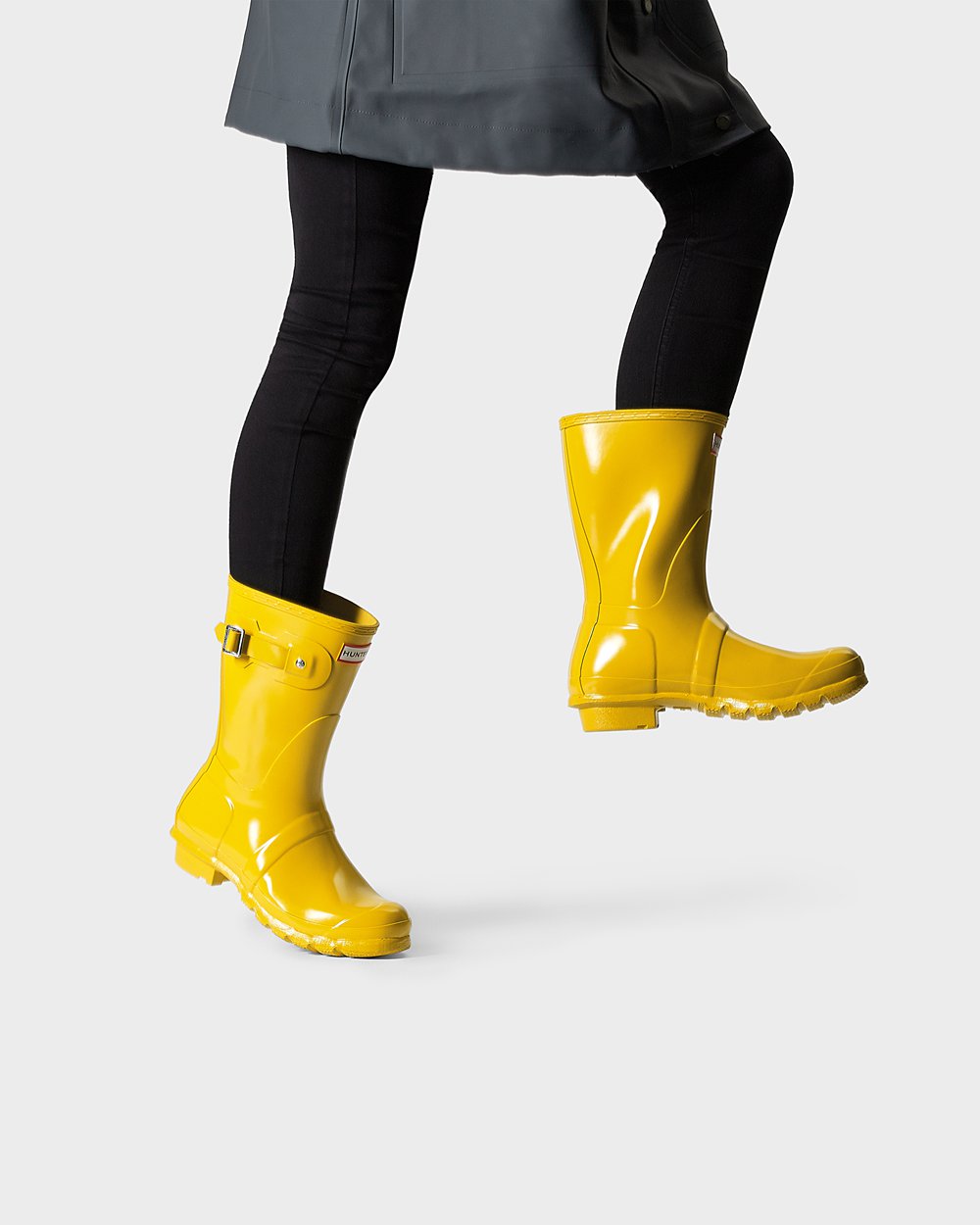 Women Hunter Original Gloss | Short Rain Boots Yellow | NZ-16930-OWPU